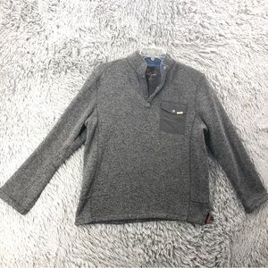 Woolrich Sweatshirt Mens Medium Spellout Heathered Gray Pullover Pocket